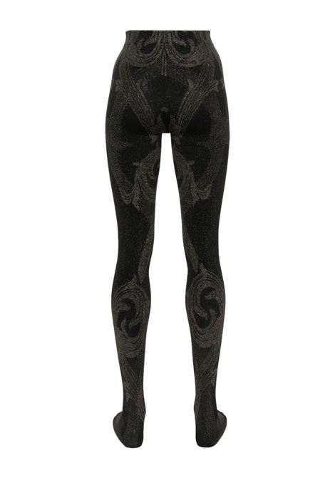 Black and gold metallic-threading jacquard tights Wolford x etro - women WOLFORD X ETRO | 170807125